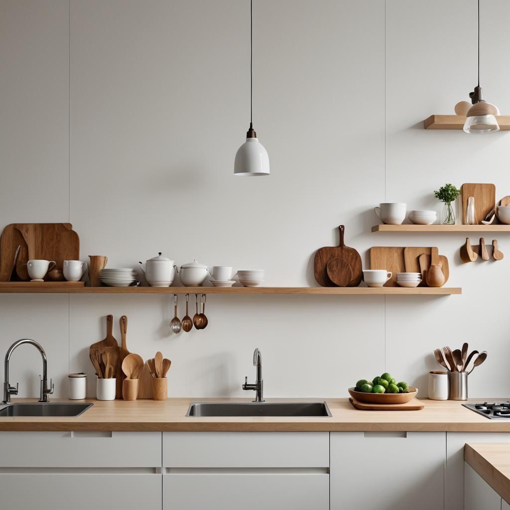 Minimalist Handleless Kitchen in Warm Light