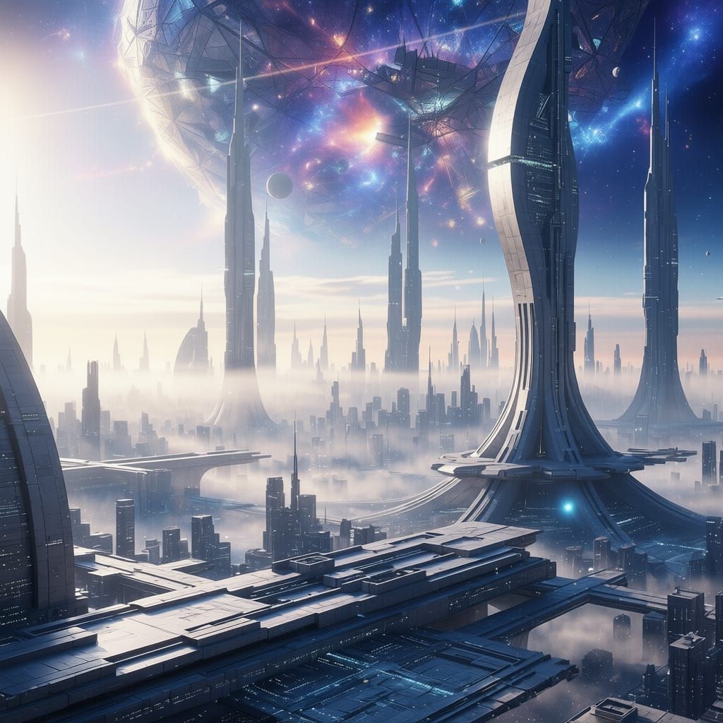 Cortexia: The AI Planet, a visually stunning digital paintin...