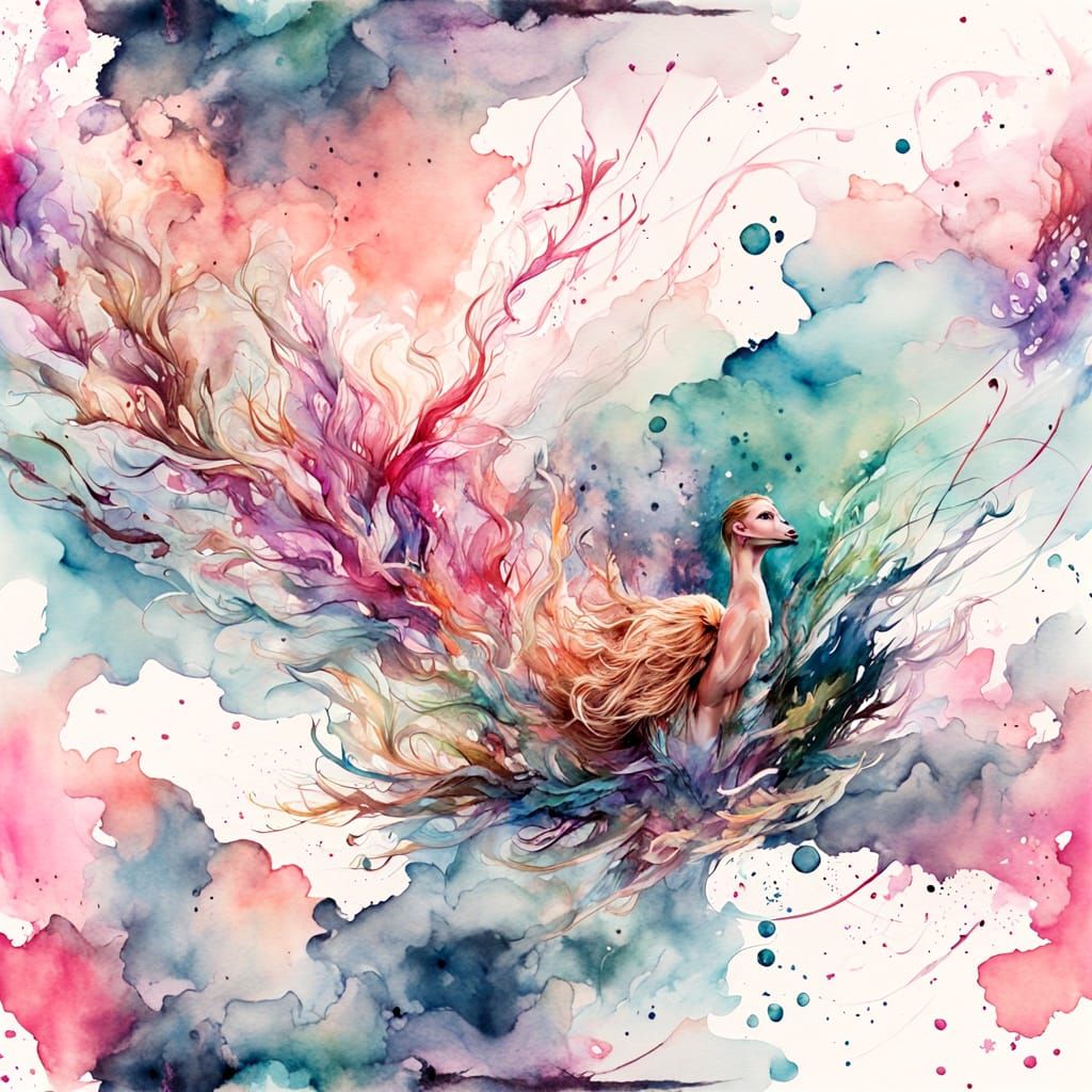 Ethereal Watercolour Art of a Lass Sailing to Skye