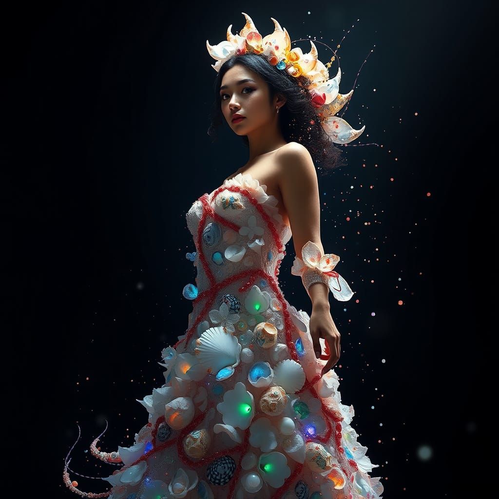 Sea Shell Goddess in Triadic Colors