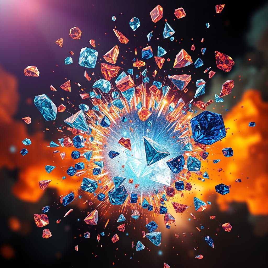 Vibrant Sapphire Explosion in Triadic Color Scheme