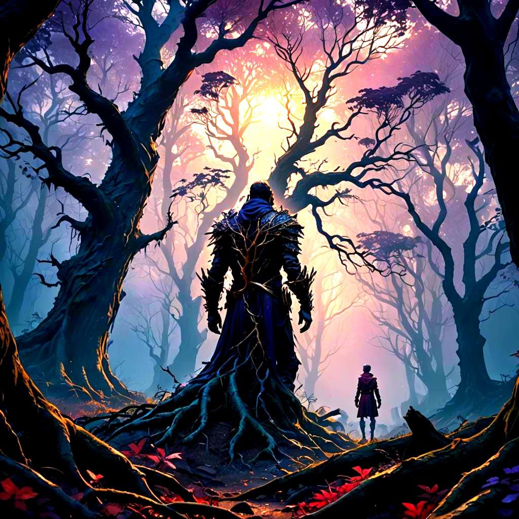 Detailed Dark Forest Matte Painting in 8k