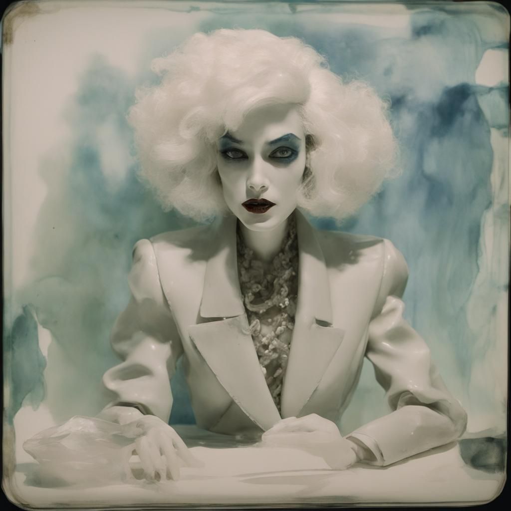 Cruella Deville Sculpture in Watercolor, 3D Dolly Zoom