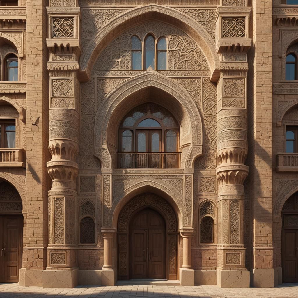 Abbasid Style Baghdad House with Intricate Brickwork