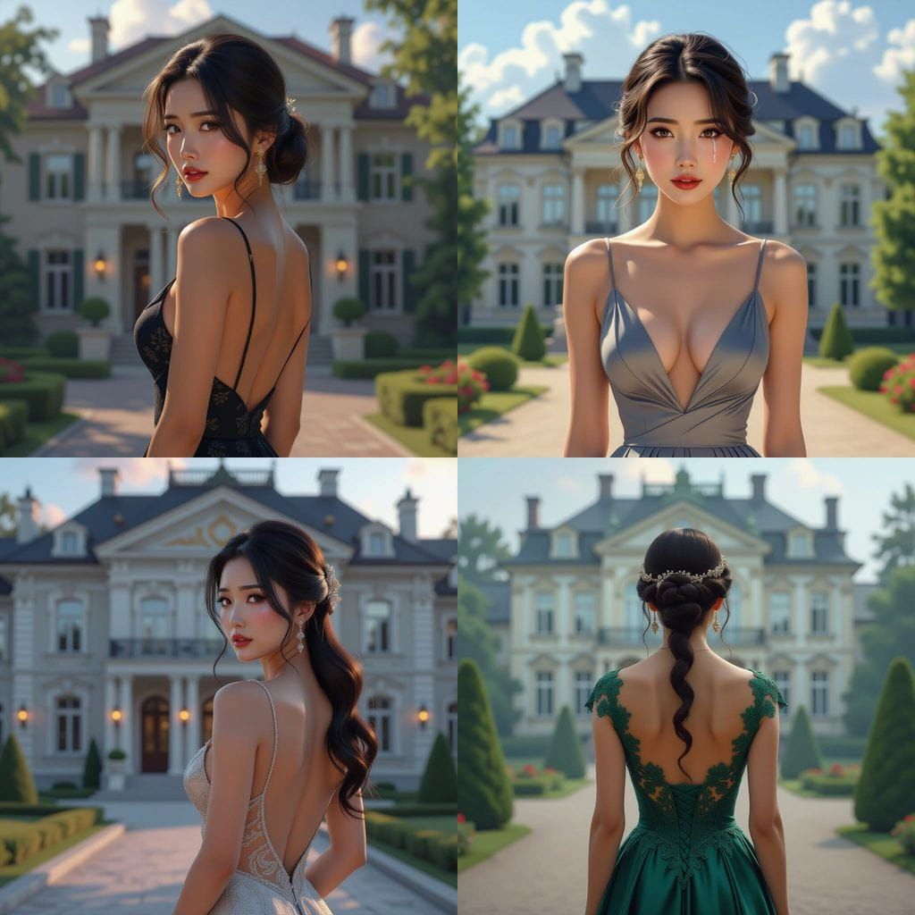 Korean Woman Awaiting Reunion at Germanic Mansion