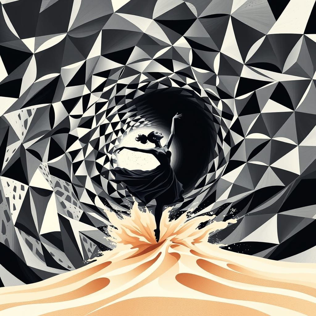 Vortex Whirlpool Abstract Art in Bold Vector Style