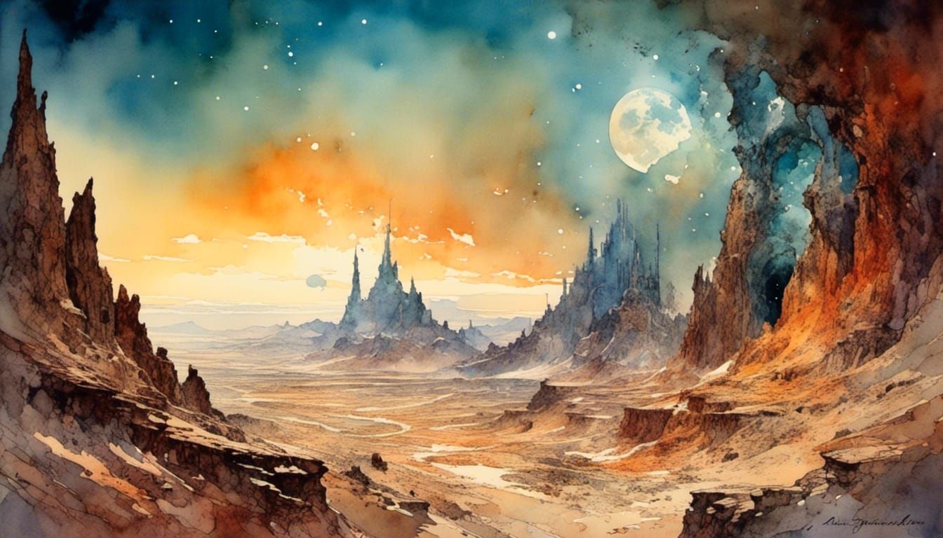 Surreal Cosmic Brush Stroke Painting Masterpiece