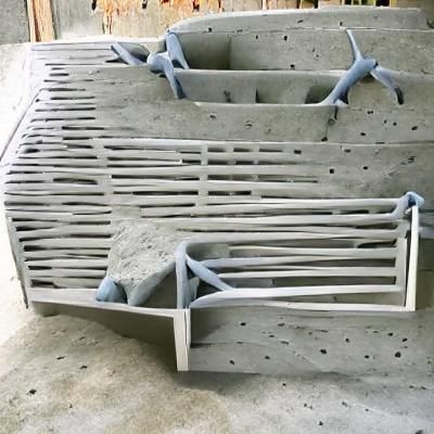 Solitary Concrete Structure in Brutalist Style