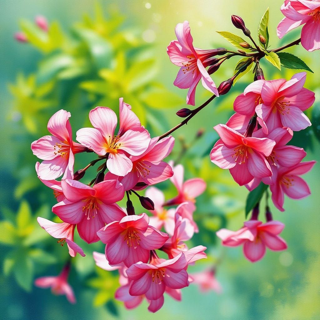 Vibrant Spring Blossoms in Epic Impressionist Style