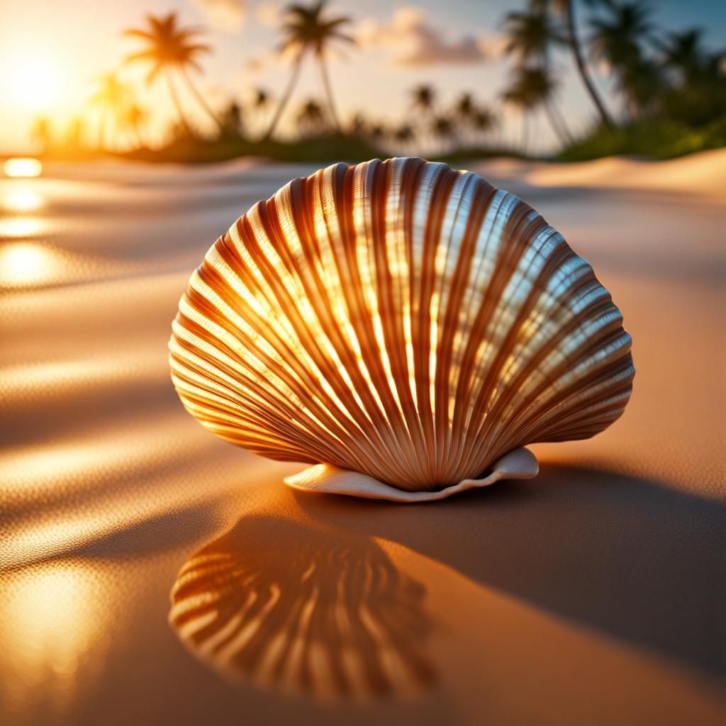 Seashell Sunset Macro Photography in Unreal Engine