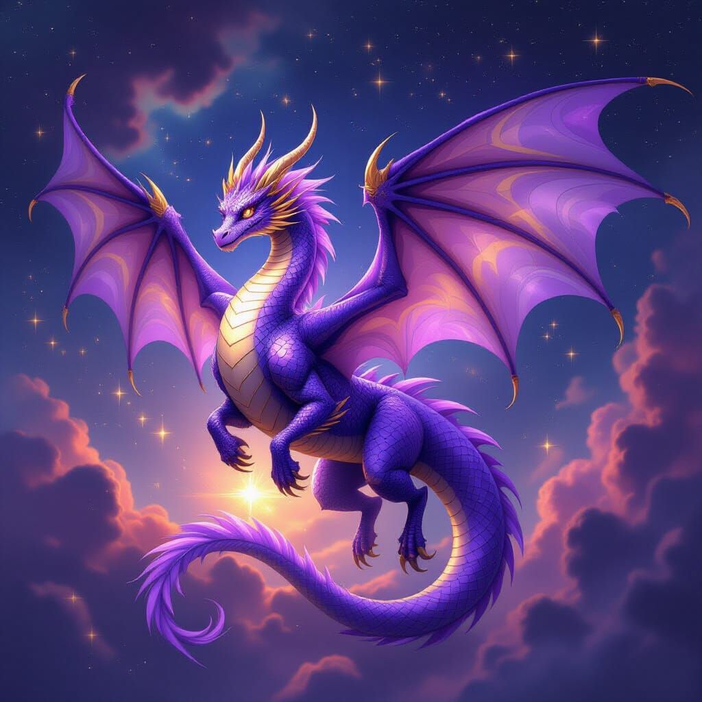 Majestic Libra Dragon in Celestial Nebula