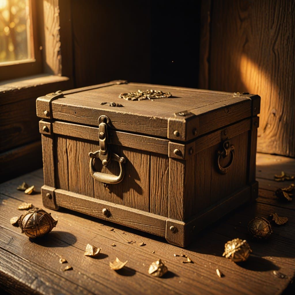 Still Life: Treasure in a Wooden Box, Surreal Style