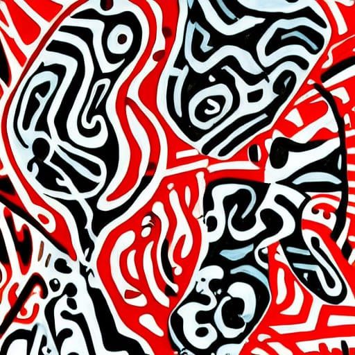 Dynamic Abstract Composition in Hourloupe Style