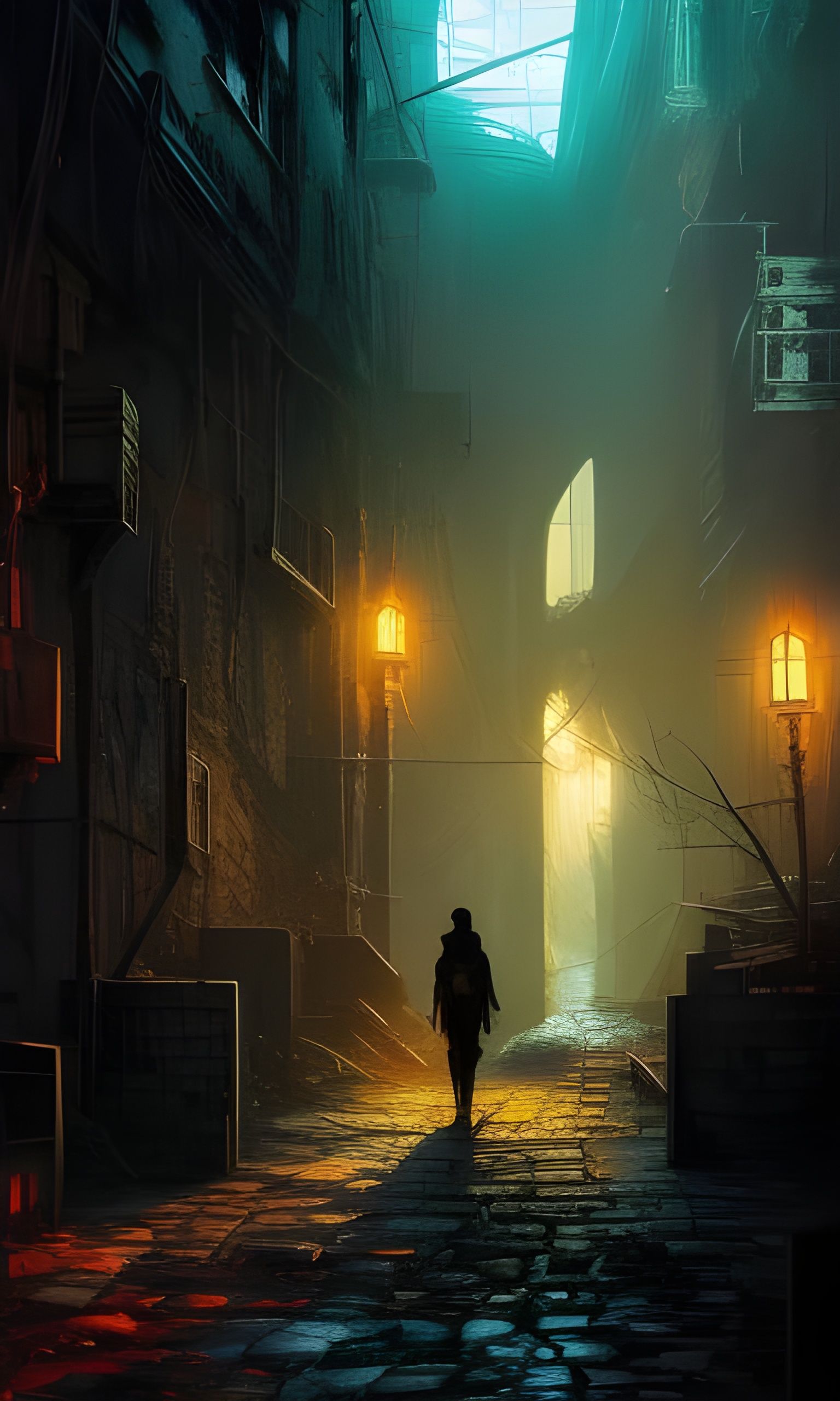 Ominous Catacombs in Vibrant Digital Illustration