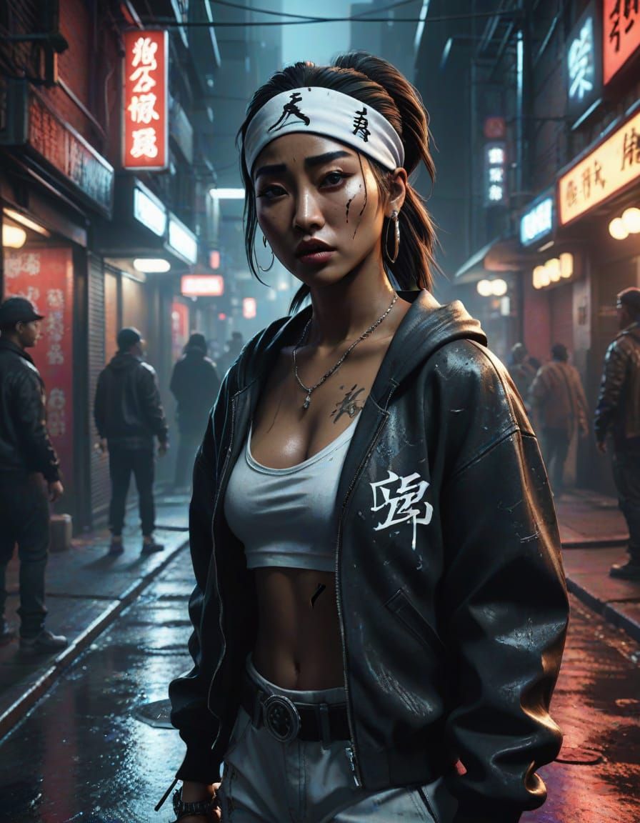 Japanese Actress as Tupac on Gritty Street
