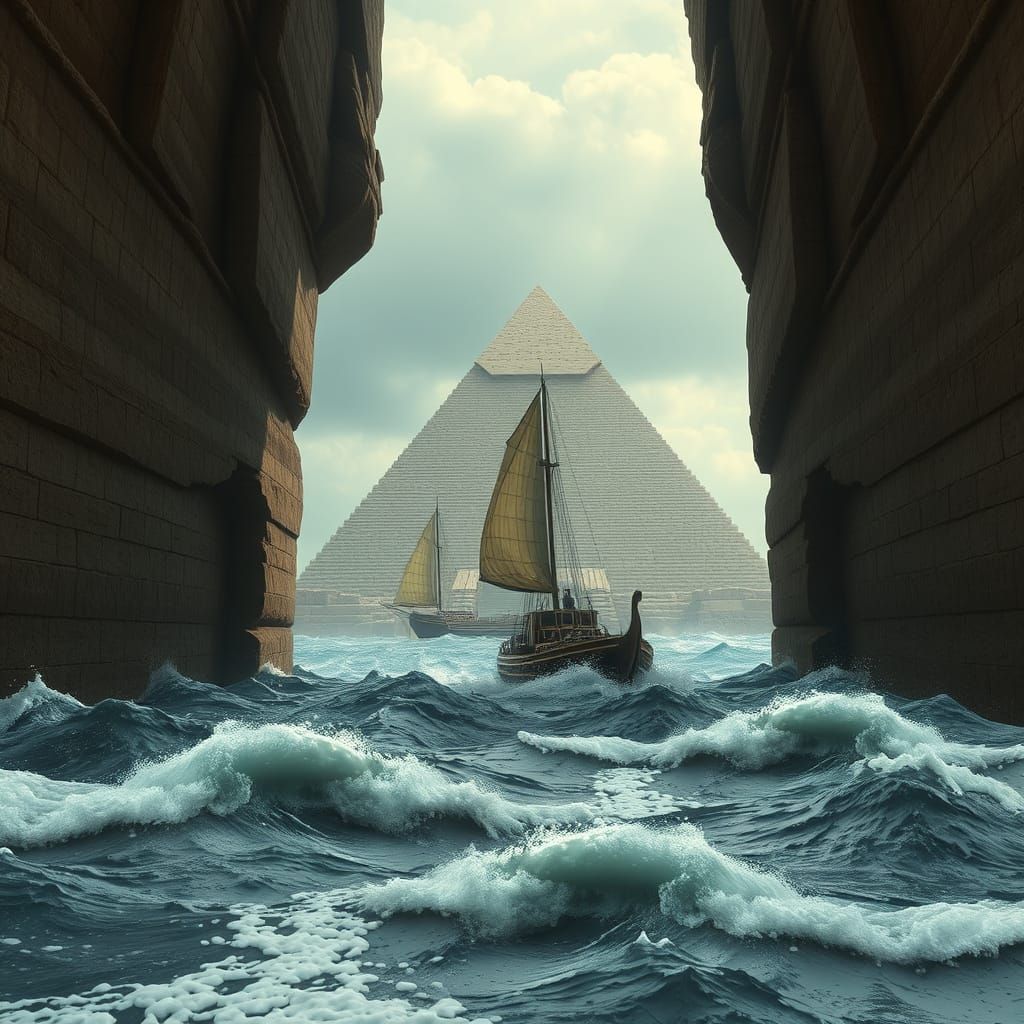 Buddha in Giza Pyramid, Beksiński-Giger Style