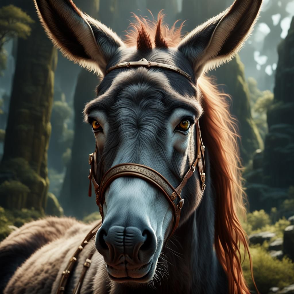 Transformation: Woman into Donkey, Detailed Fantasy Art