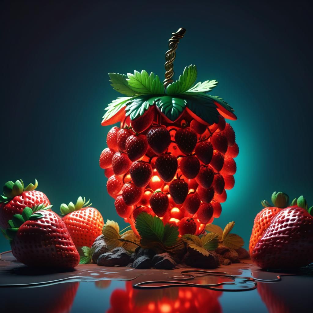 Strawberry Lamp: Detailed Fantasy Concept Art