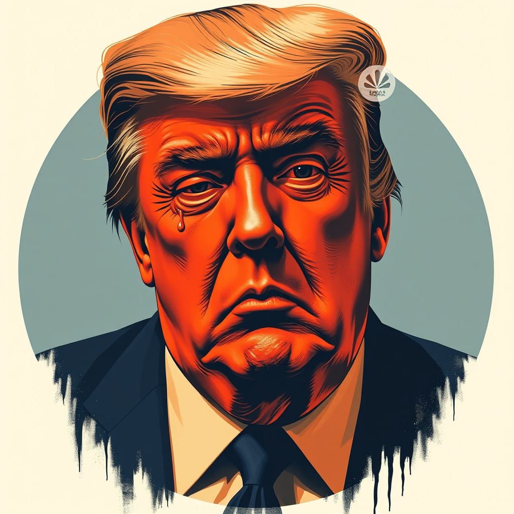 Grotesque Donald Trump Portrait in Zombiecore Aesthetic
