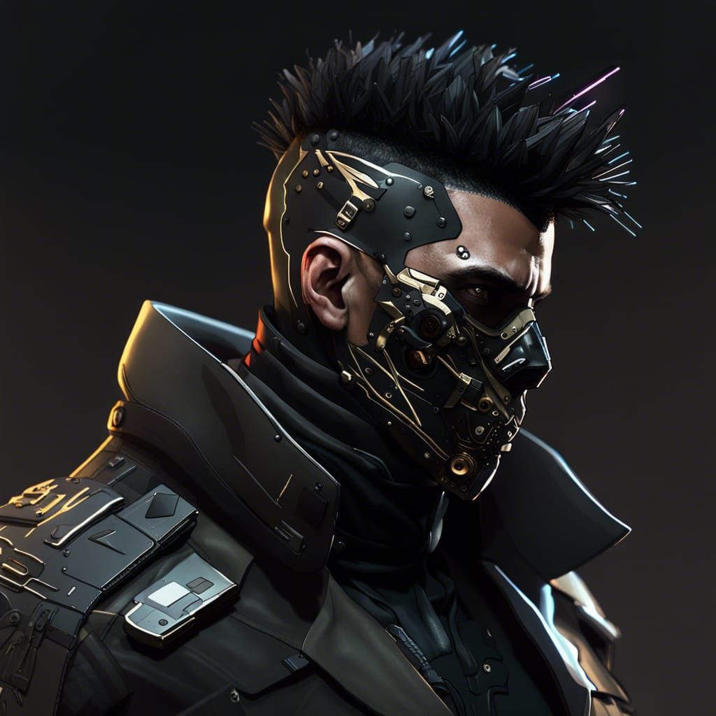 Cyborg Soldier Portrait in Hyperdetailed Digital Art