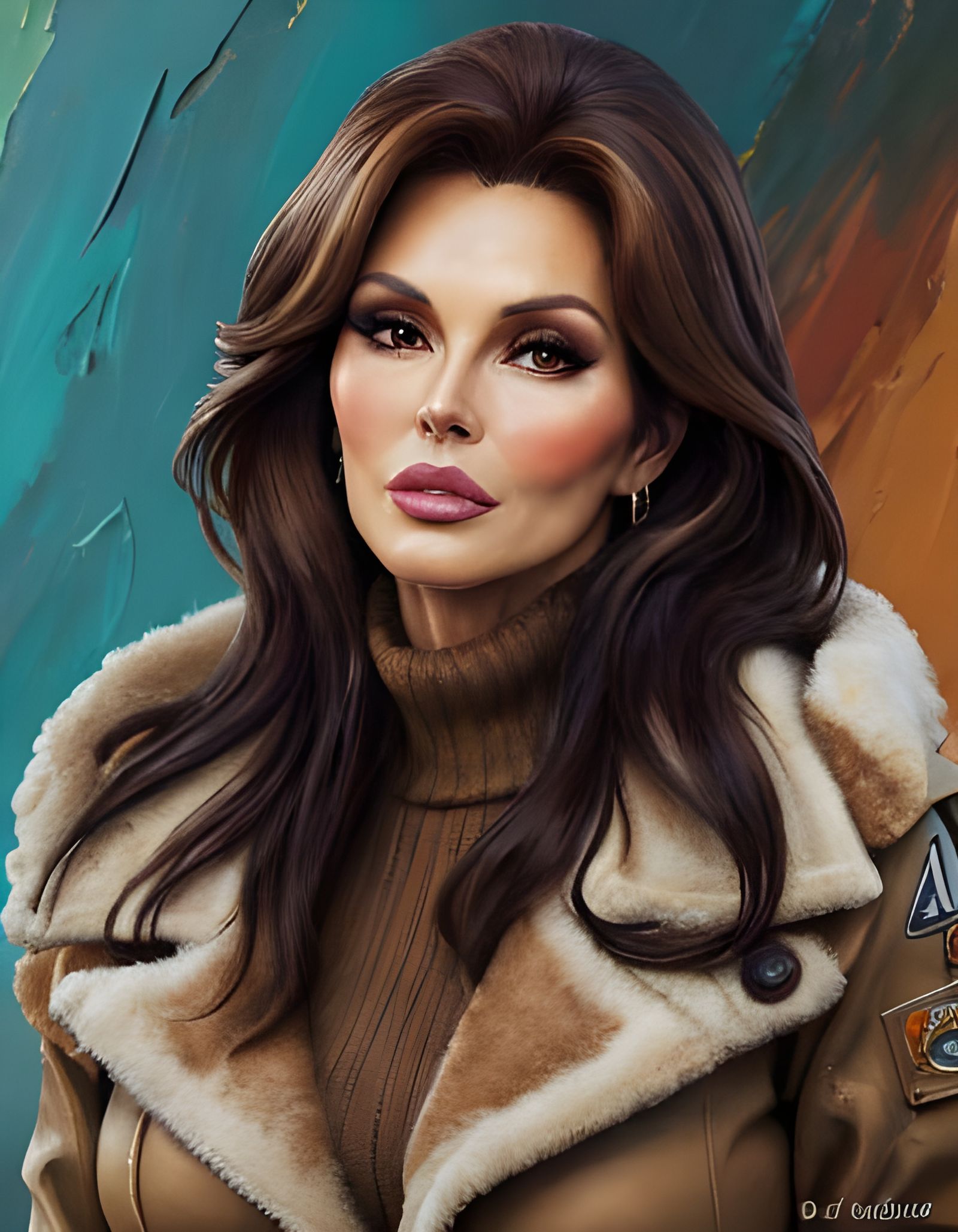 Raquel Welch Portrait as Impasto Oil Painting