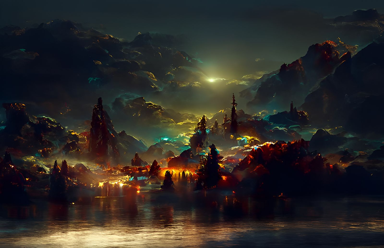 Magnificent Aurora Borealis in Hyperrealistic Digital Art