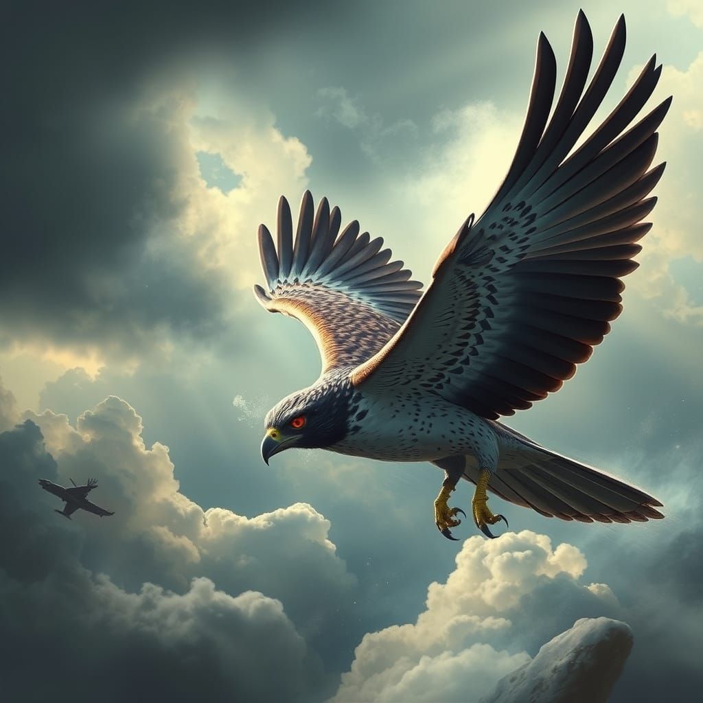 Storm Falcon in Futuristic Aesthetic