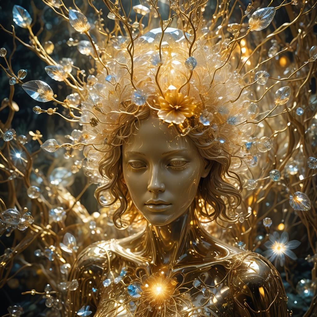 Angelic Mind: Luminescent Crystal Garden