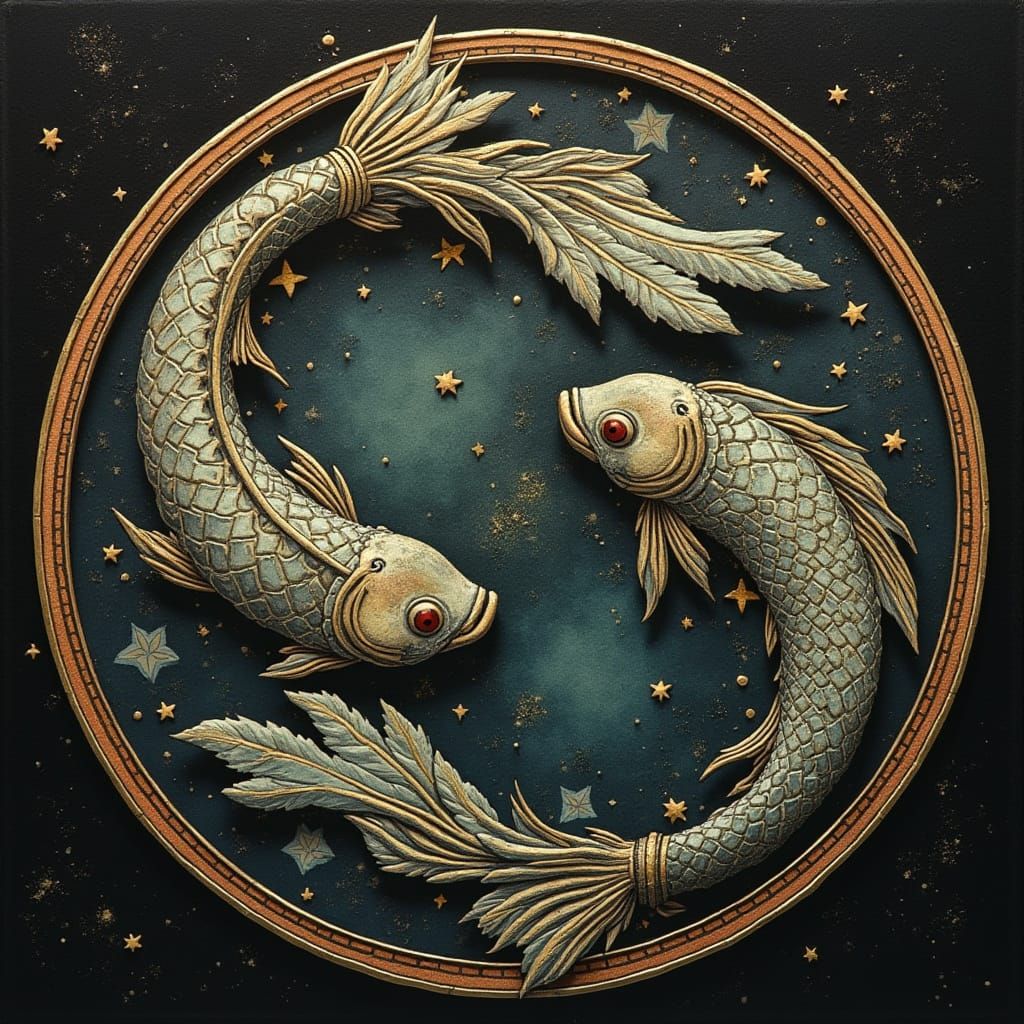 Gothic Pisces Zodiac Art