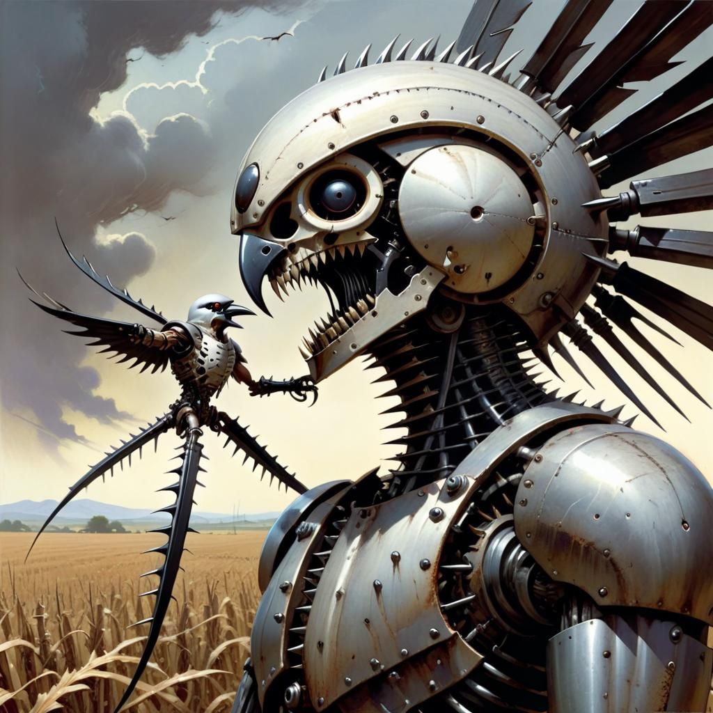 Mechanical Guardian in Hyperion, Airbrush Art