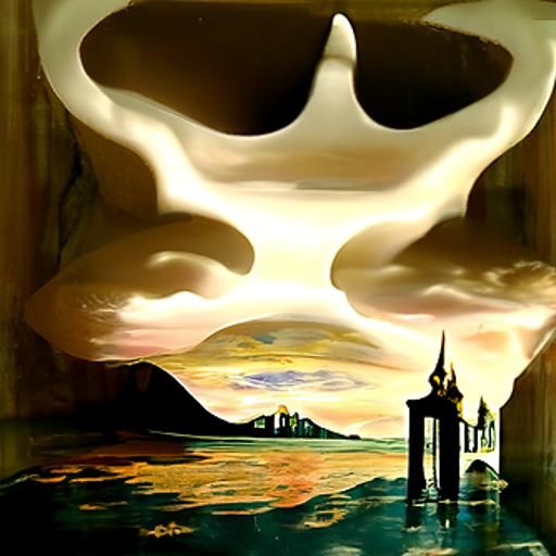 Surreal Infinity Castle in Salvador Dali Style