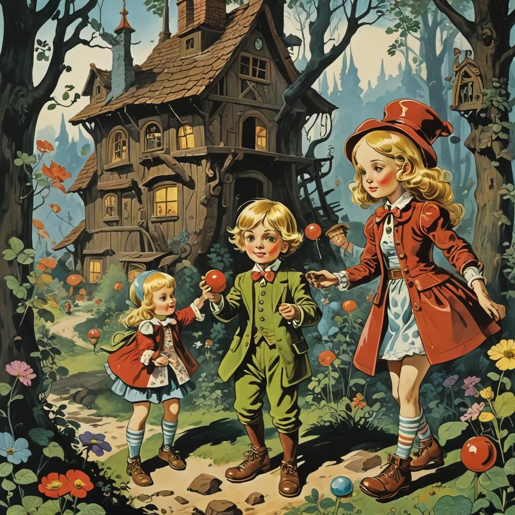 Hansel and Gretel's Surreal Chocolate Factory Adventure