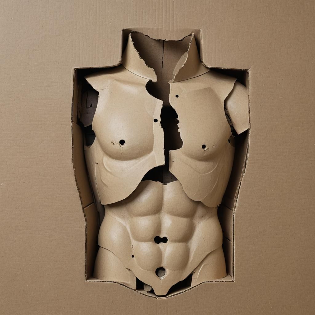 Male Torso in Box with Keyhole