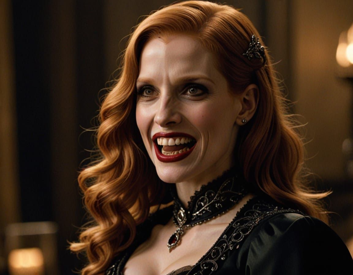 Vampire Goddess in a Fiery Twilight