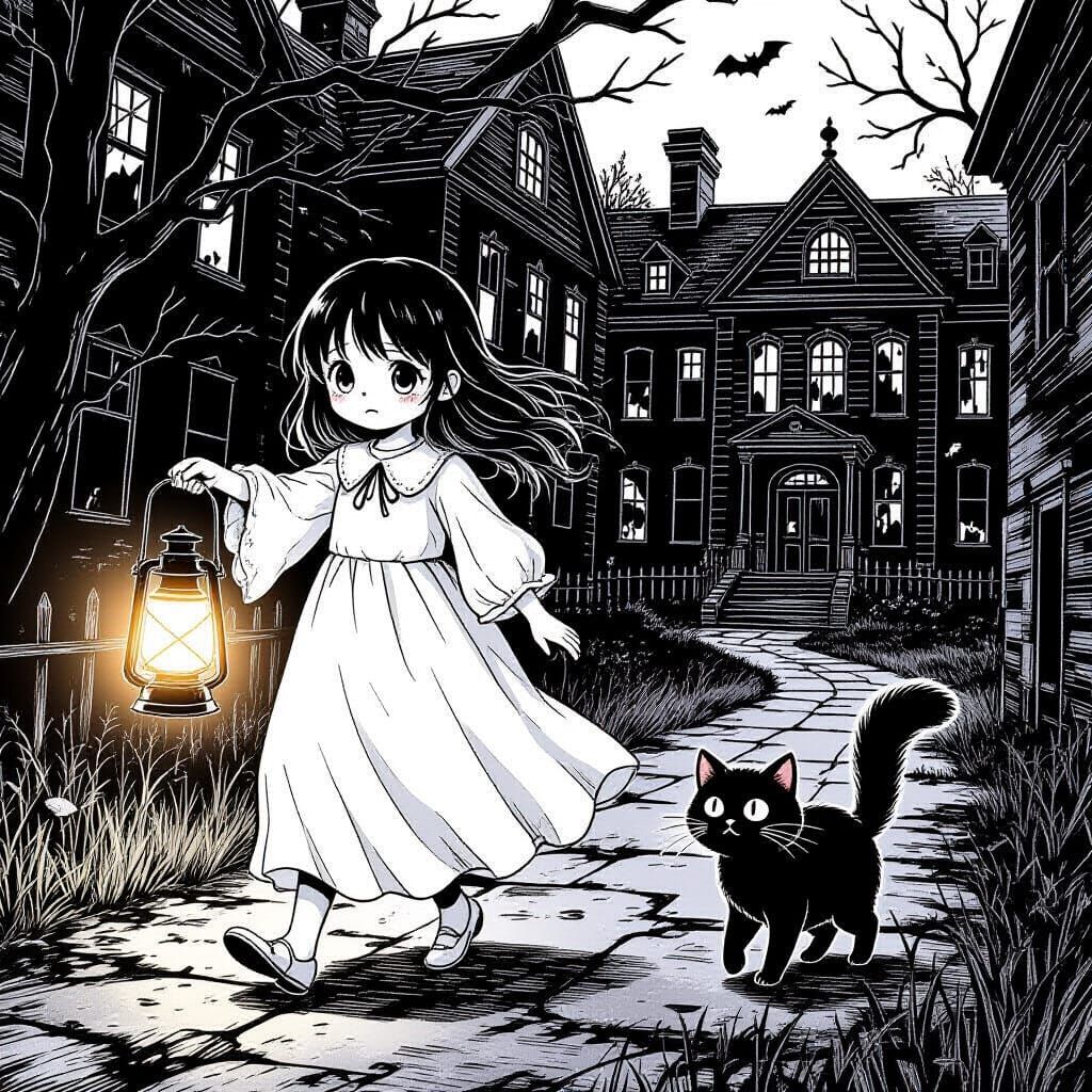 Ethereal Manga Ghost Girl in Haunted School