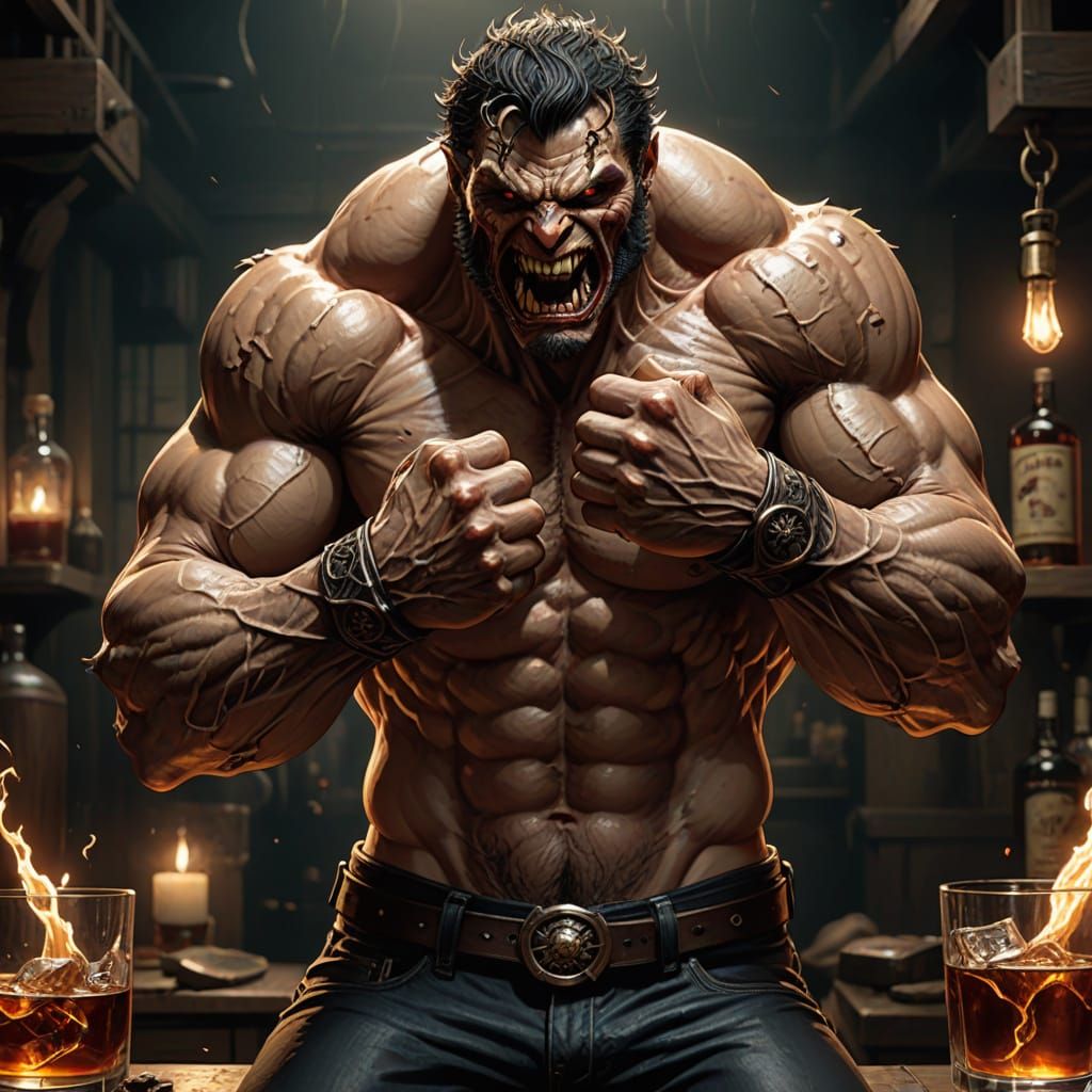 Demonic Figure, Drunk and Vile: Unreal Engine Art