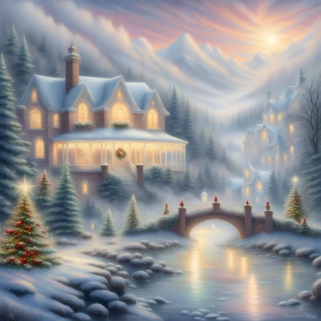 Christmas Aussie Pattern in Ethereal Fantasy Style