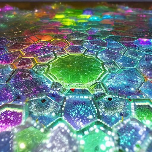 hexagon-ice rainbow, fireworks, round ice cycles small beaded black pearls