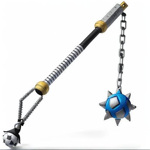 Silver Spikeball Flail with White Handle