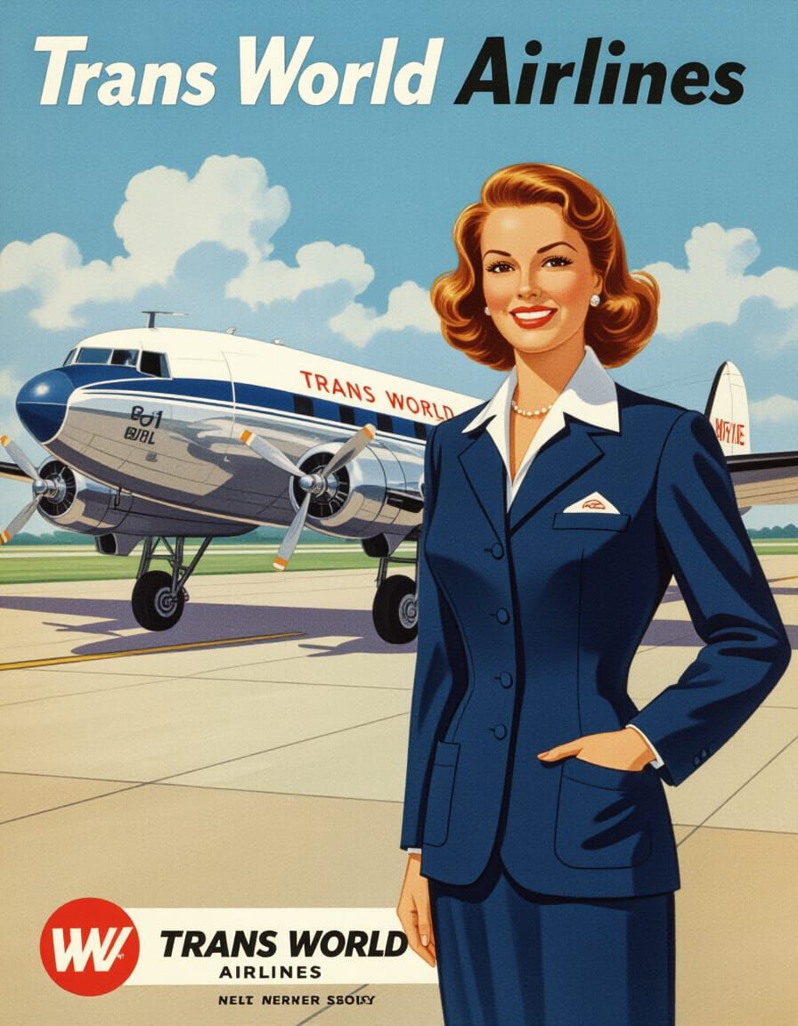 1950s Trans World Airlines Advertisement