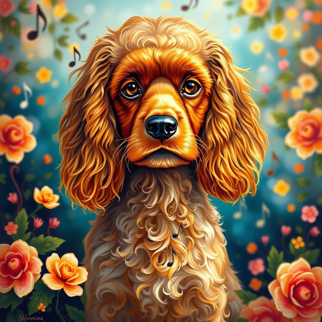 Spaniel, Flowers