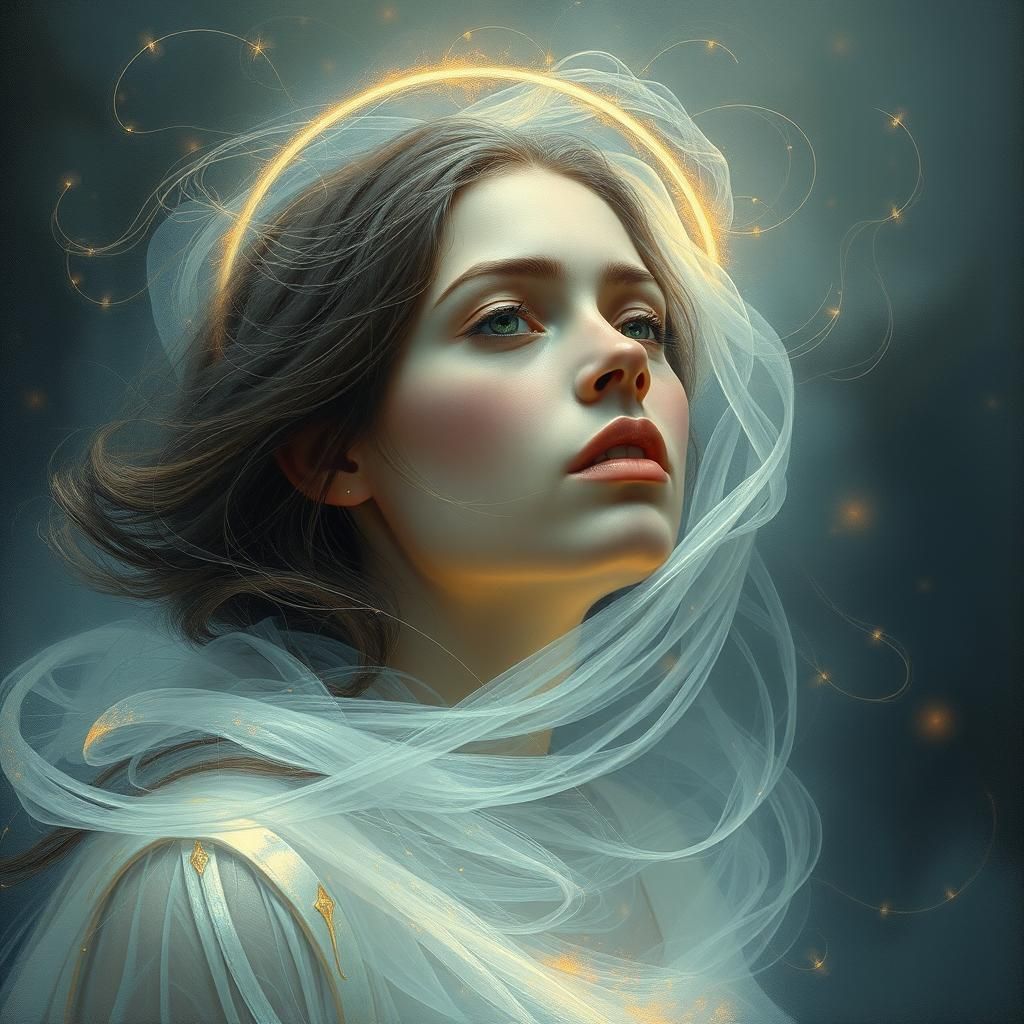 Ethereal Woman in Mystical, Luminous Ambiance