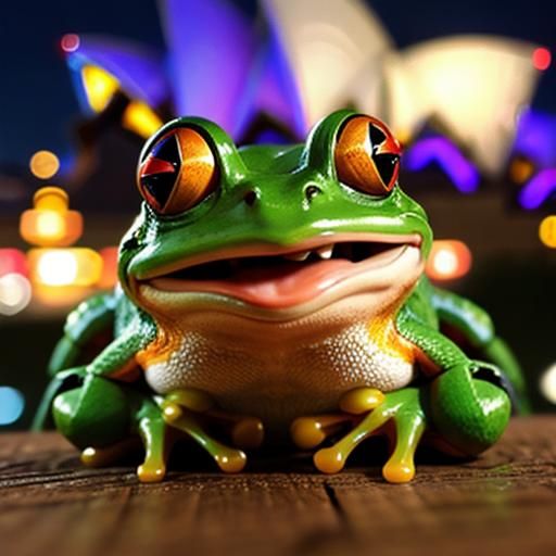 Laughing Frog Photography with Bokeh Effect
