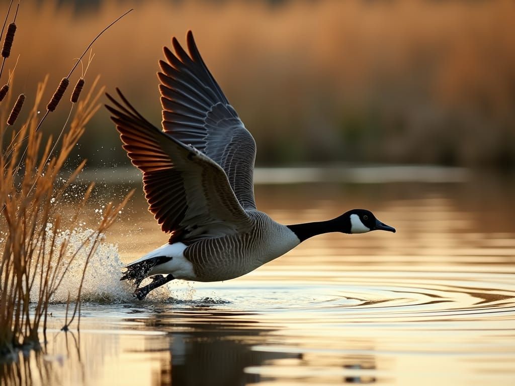 Last flight of the evening, Canadian Goose.