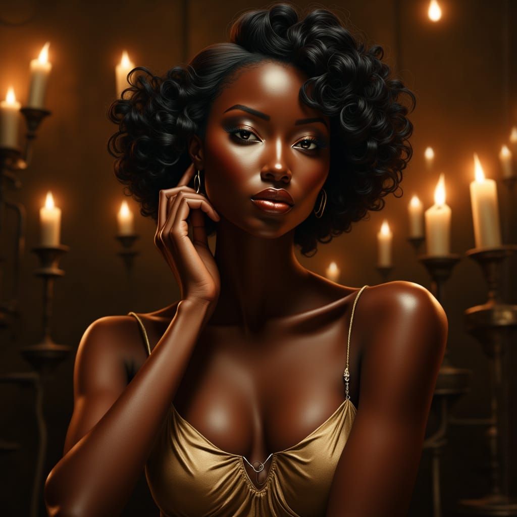 Elegant Woman in Vintage Hollywood Glamour