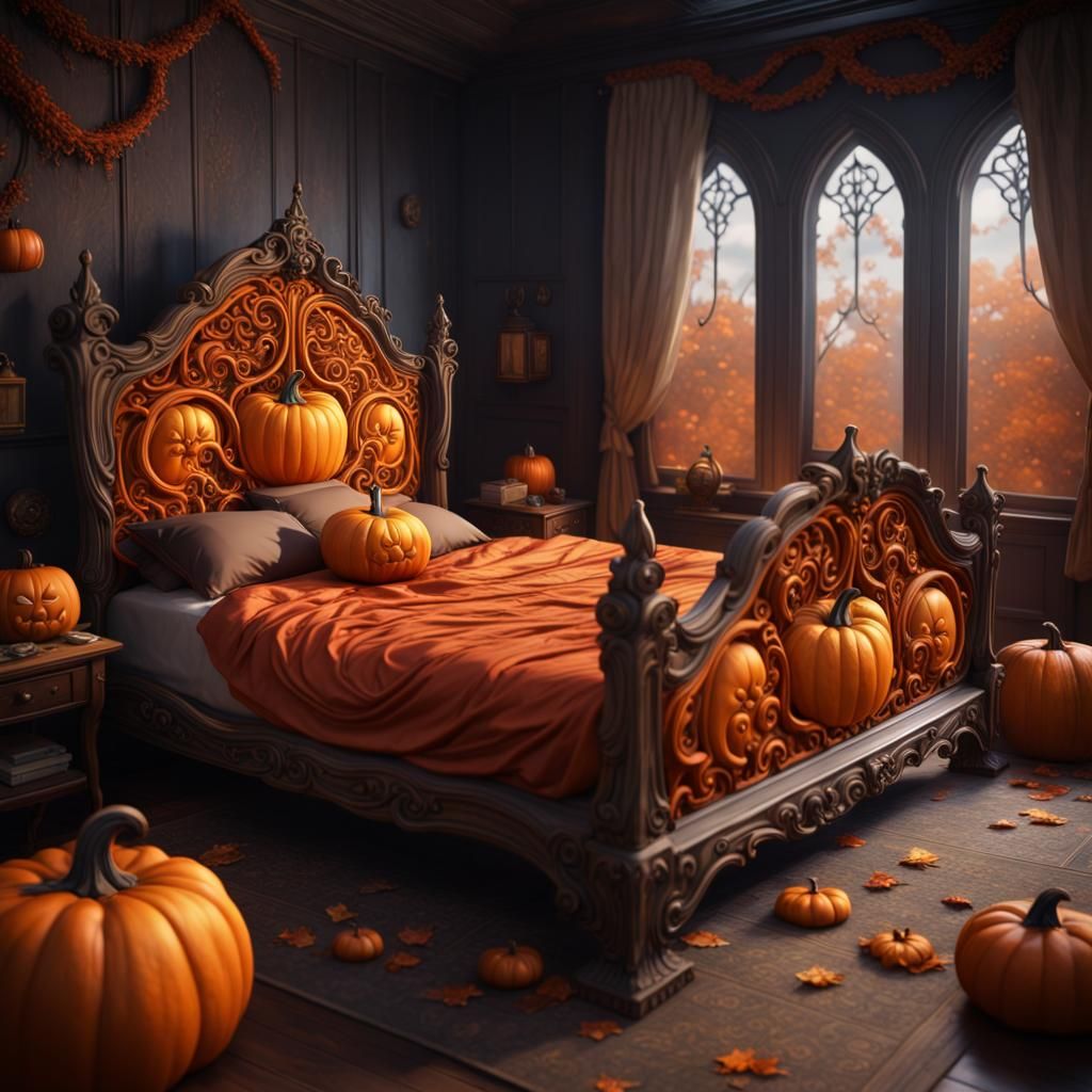 Pumpkin Bed: Fantastical Digital Art