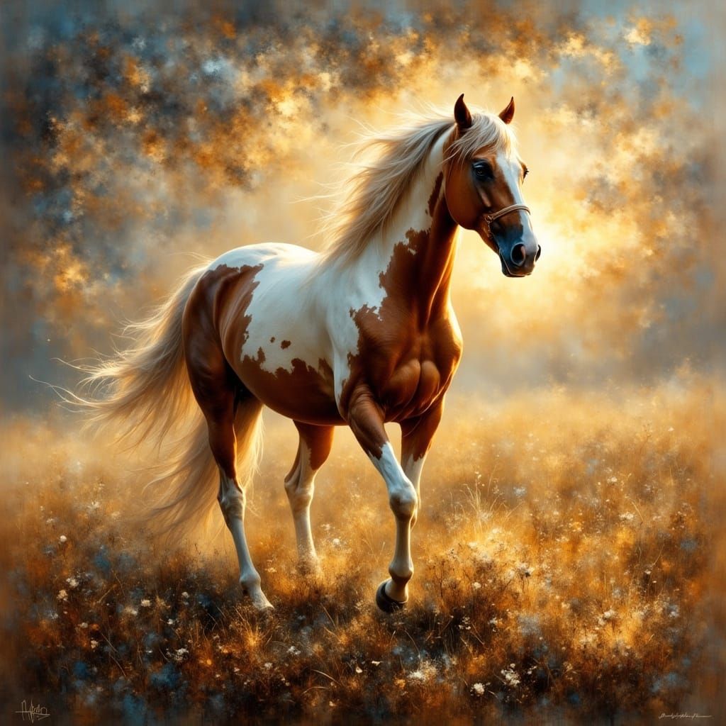 Ethereal Stallion in a Dreamlike Landscape