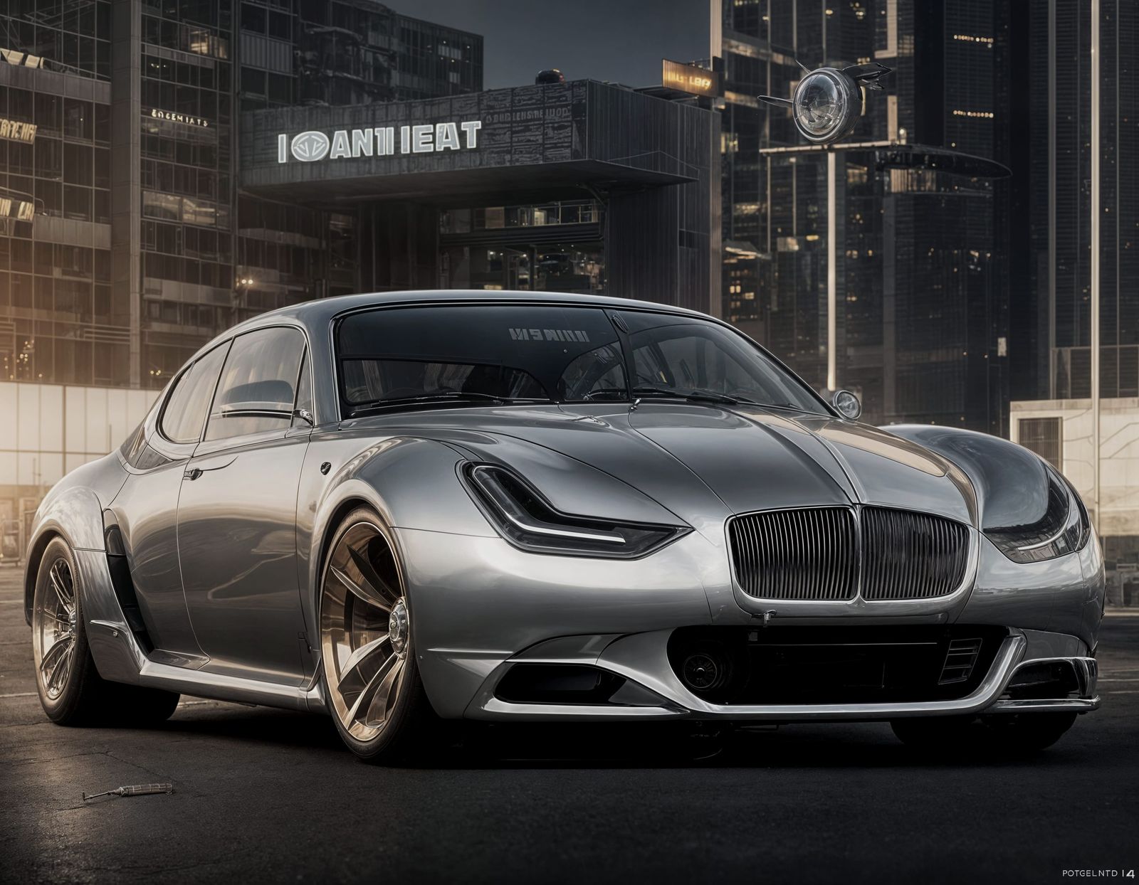 Futuristic 1944 Pourtout Limousine in Modern City