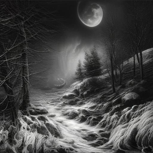 Moonlight landscape