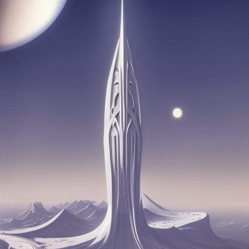 Fantastical White City on Edge of Black Hole